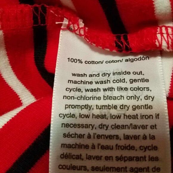 Like New Tommy Hilfiger Red Black white Striped Knit Cotton Dress size Medium - Picture 4 of 10